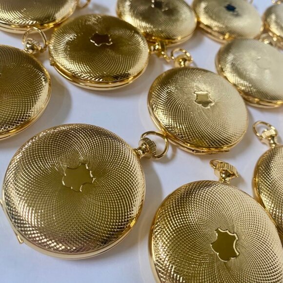 Vintage Gold Plated Pocketwatch Case Locket Shield Crest A La Carte - Picture 9 of 10